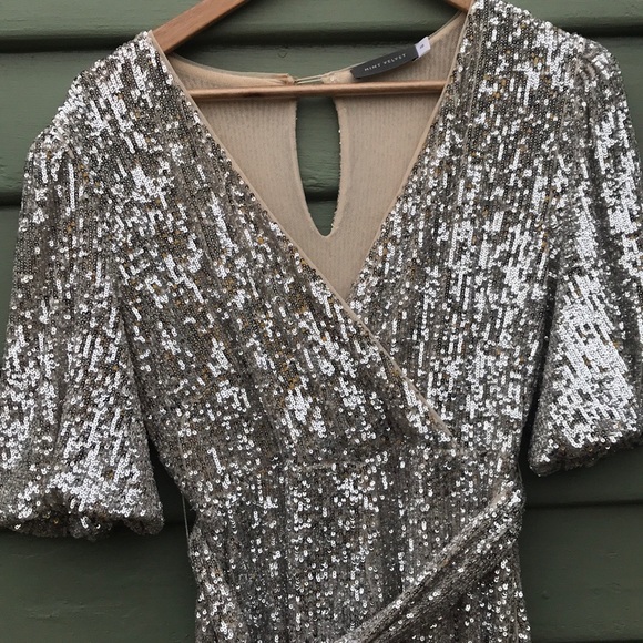 Silver Sequin V-Neck Jumpsuit - Mint Velvet - Picture 4 of 4